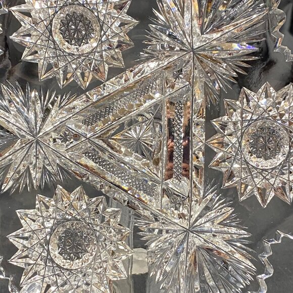 Antique ABP American Brilliant Cut Glass Mayonnaise Plate 6” Dish Serving Piece - Picture 9 of 15